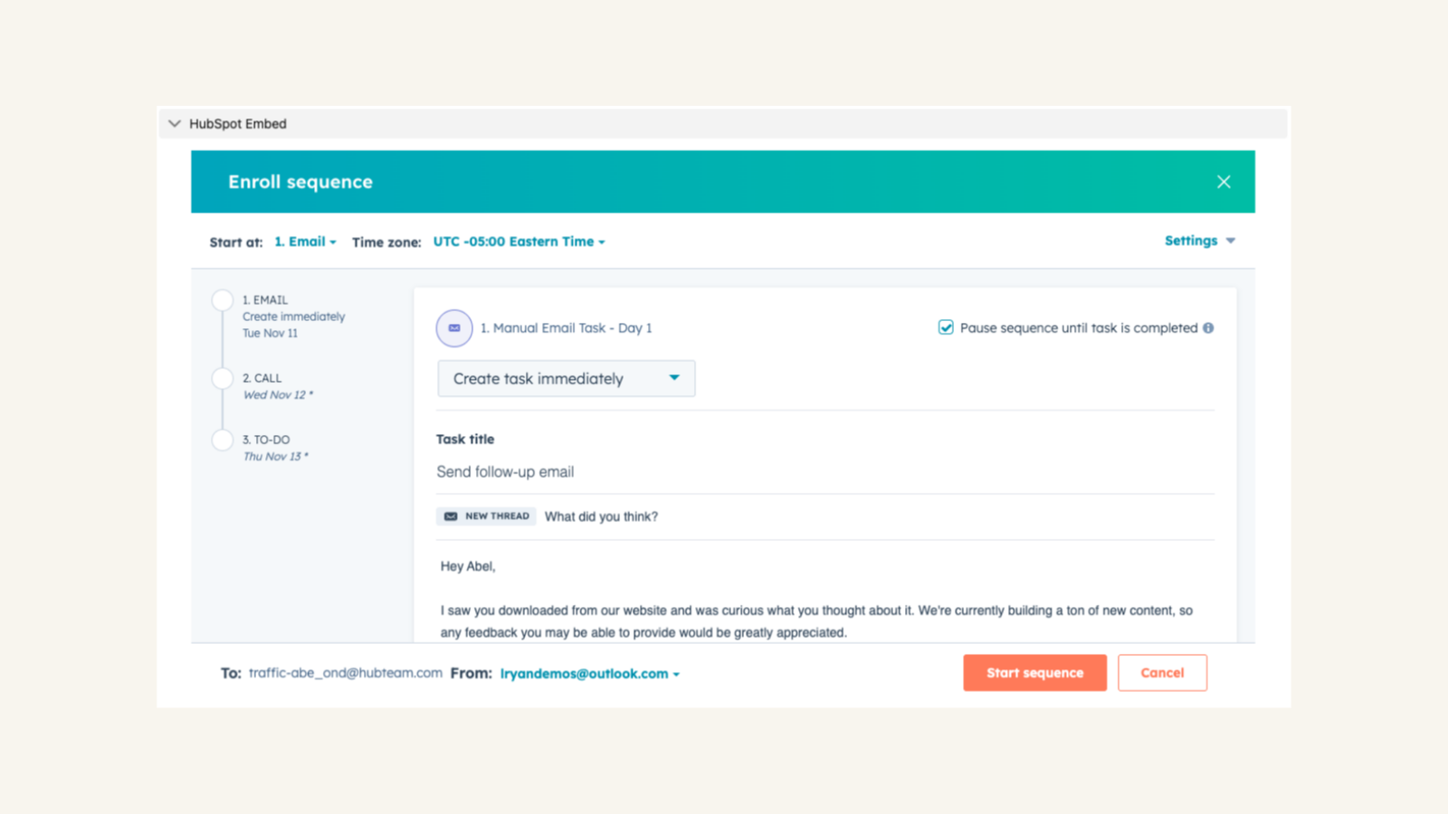 HubSpot embed